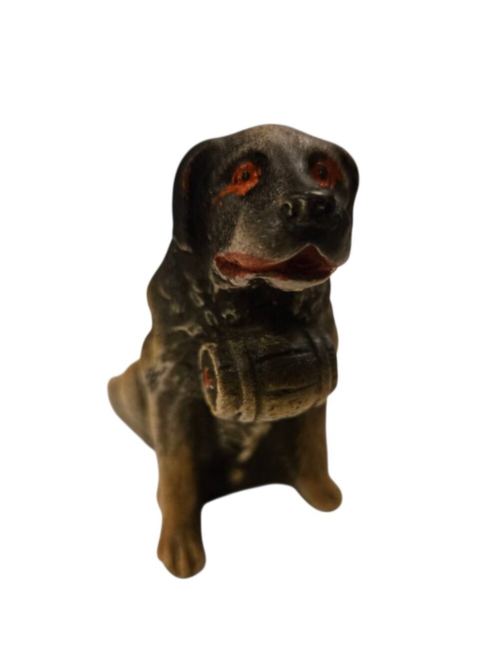 Vintage St Bernard Dog Figurine Collectable Figure Rescue Brandy barrel